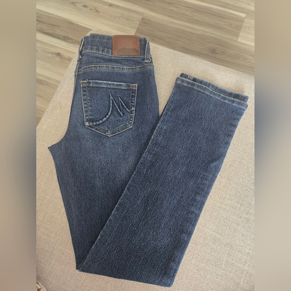 Maurices Dark Blue Straight Leg Jeans Size 1/2 Regular Straight Leg